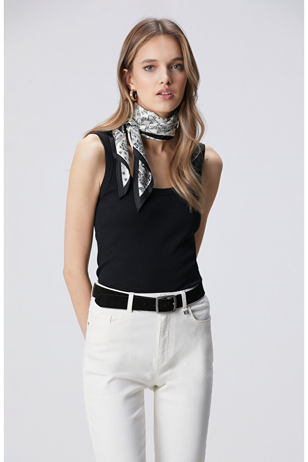 N-Green Siyah Basic Örme Atlet - 4