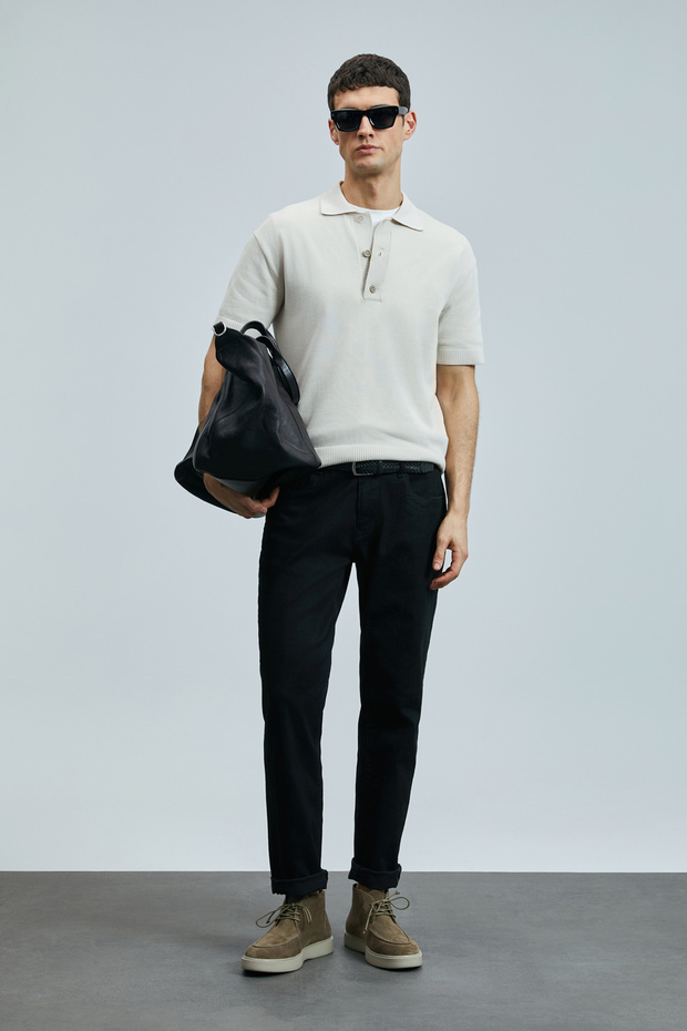 Jashua Smart Jean Men's Trousers Regular Fit Black