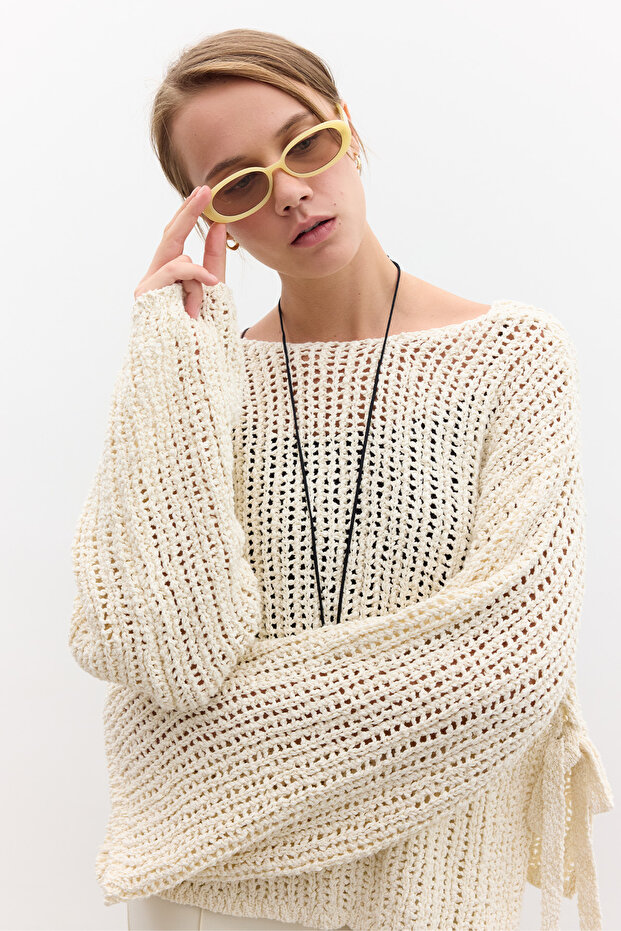 FILZSTRICKPULLOVER VANILLE - 3
