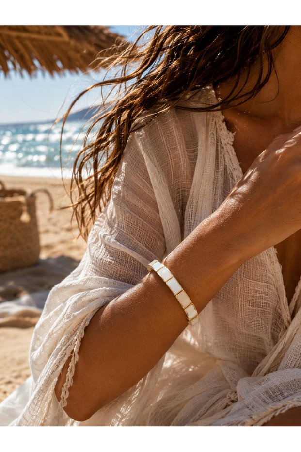 Premium Quality Imported Trendy Porcelain Coated Elastic Bracelet