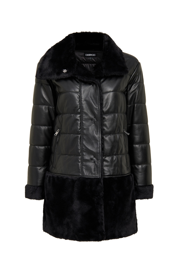 Avoriaz Women's Black Teddy Leather Coat 24Wgp5295Ff