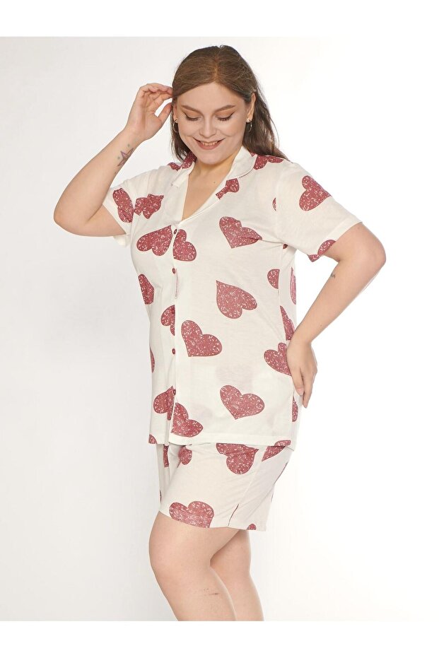 Boydan Buttoned Battal Shorts Set B760-12