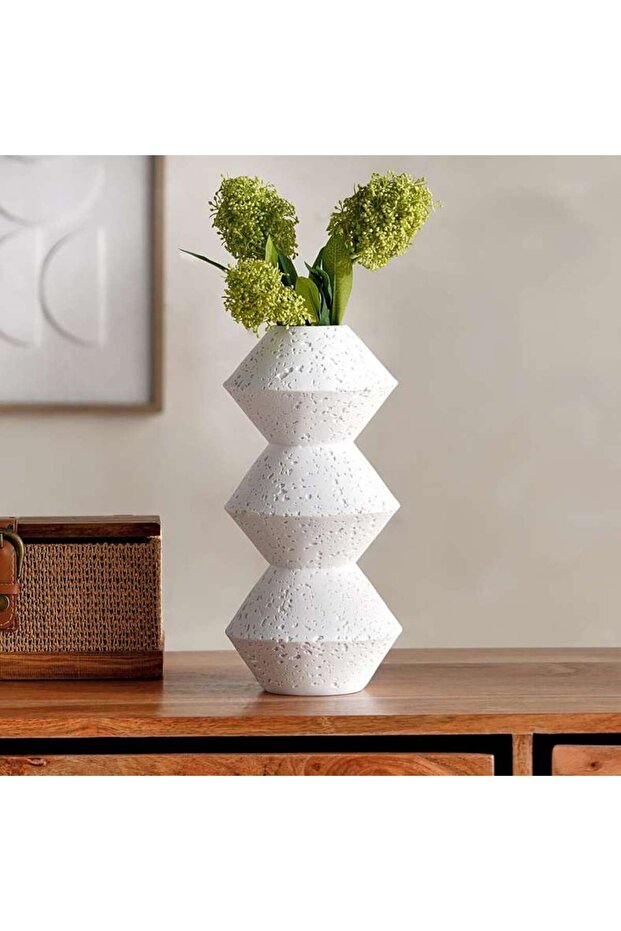 Irie Polyresin Decor Vase 15x15x30cm - White