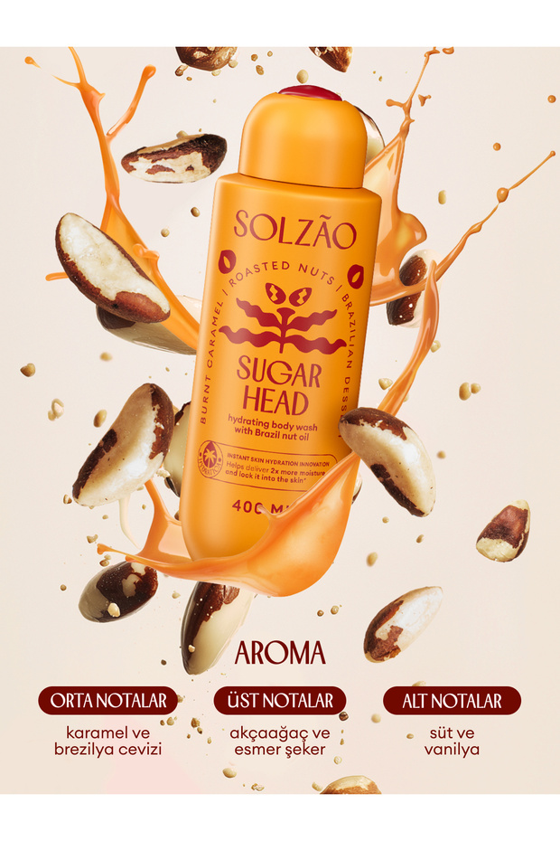 Peeling etkili Besleyici Vitaminli Brezilya Cevizi Yağlı Nemlendirici Duş Bakım Jeli Sugar Head , 400 ML - 4