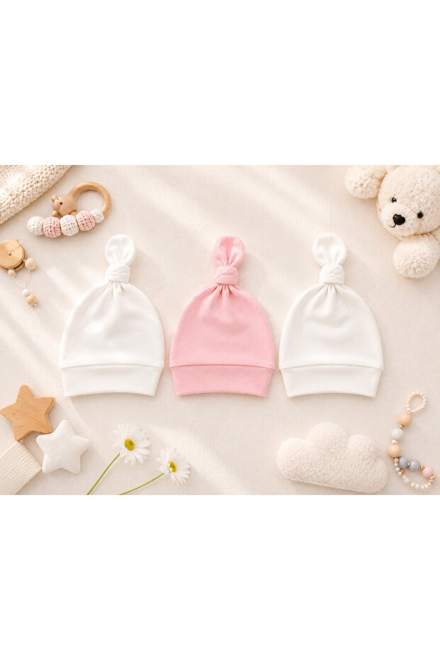 Cotton Newborn Combed Cotton Baby Hat Set of 3