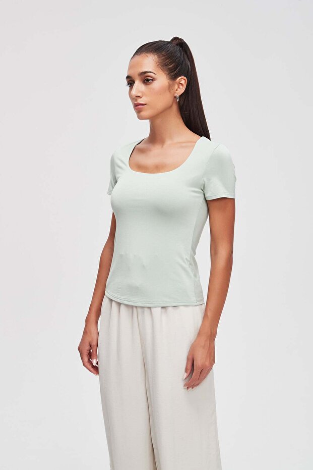 Solid Half-Sleeve Top - 4