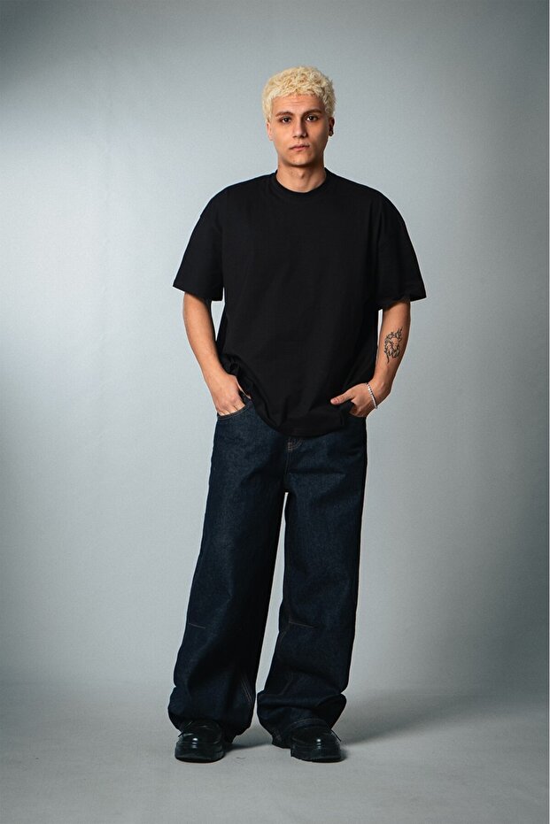 Ανδρικό μπλουζάκι Crupt Essentials Μαύρο Oversize - 3