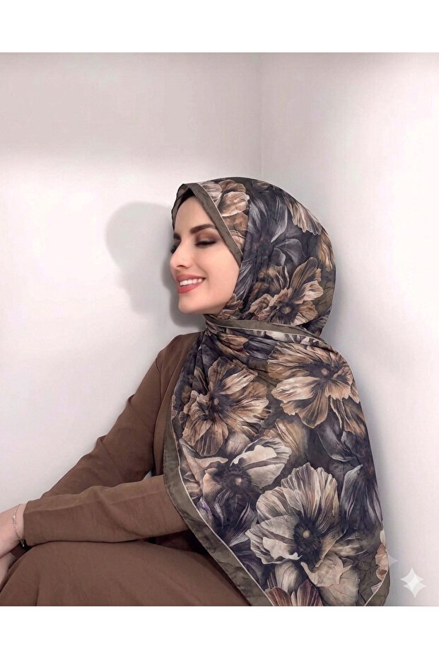 شال من الخيزران بنمط جيلينسيك - رمادي كاكي