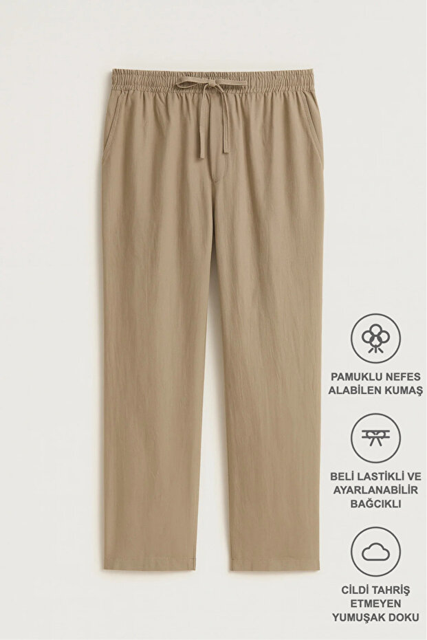 Saga Linen Men's Trousers Comfortable Fit Baggy