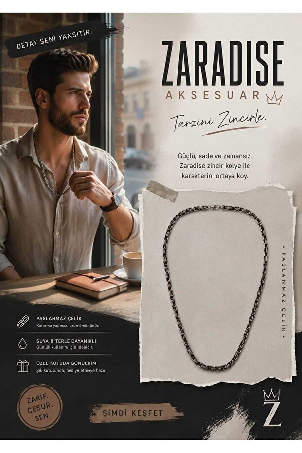 60 cm Thick Chain Stainless Steel Men's Necklace