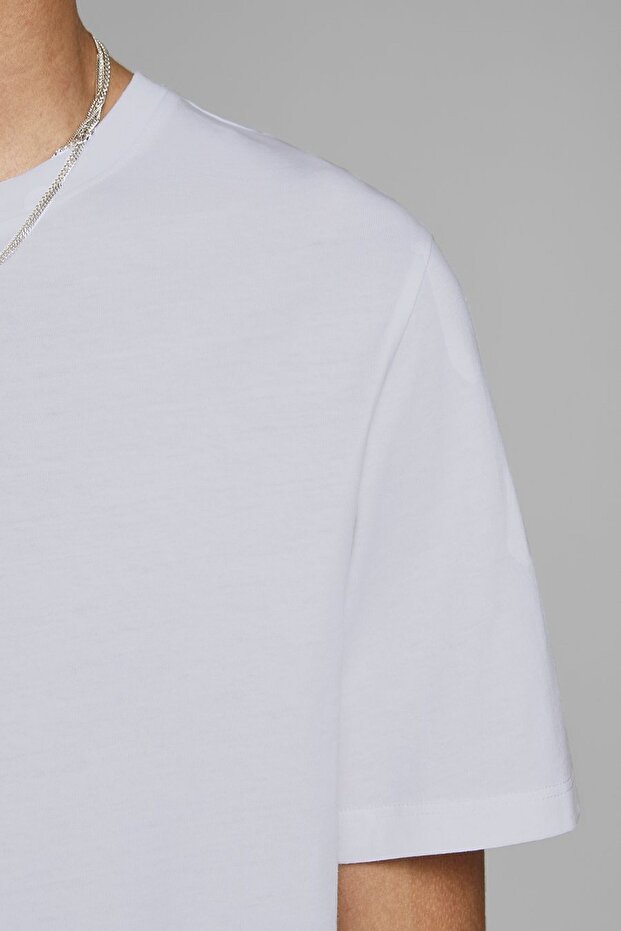 JJEORGANIC BASIC TEE SS O Beyaz Erkek Kısa Kol T-Shirt - 5