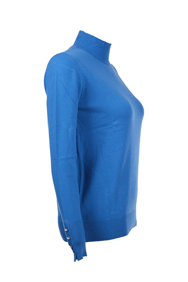 High Collar Basic Sweater - 4