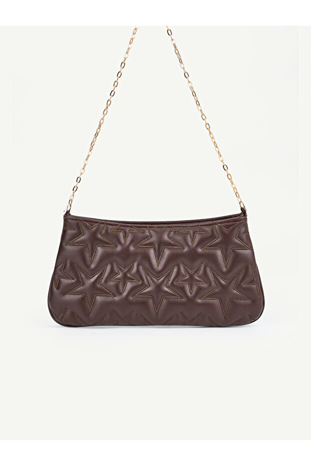 Women's Star Embroidered Chain Strap Shoulder Bag