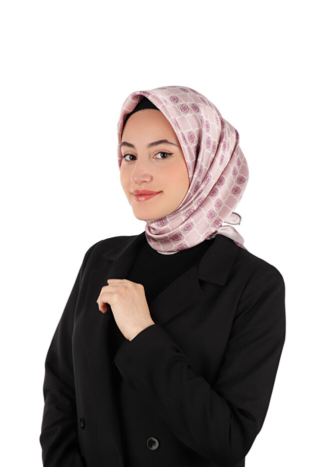 وشاح حريري مونوجرام بودرة - 2