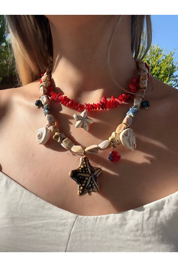 Coral Starfish Necklace