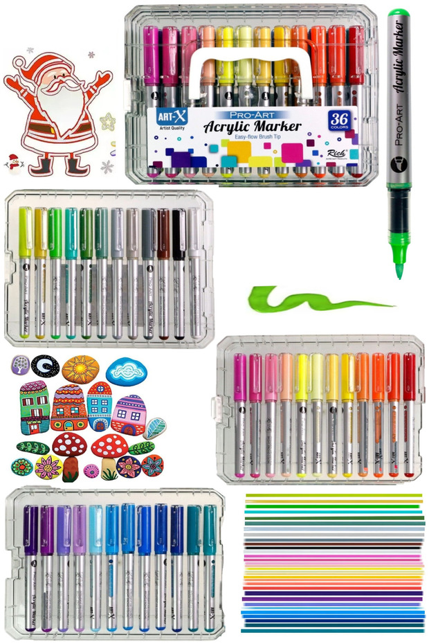 Art-X Pro Art Brush Tip Acrylic Marker Set of 36