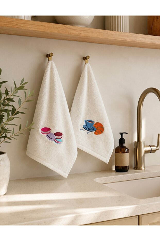 Embroidered Kitchen Towel Set - Set of 2 - Cotton - 40*70 cm