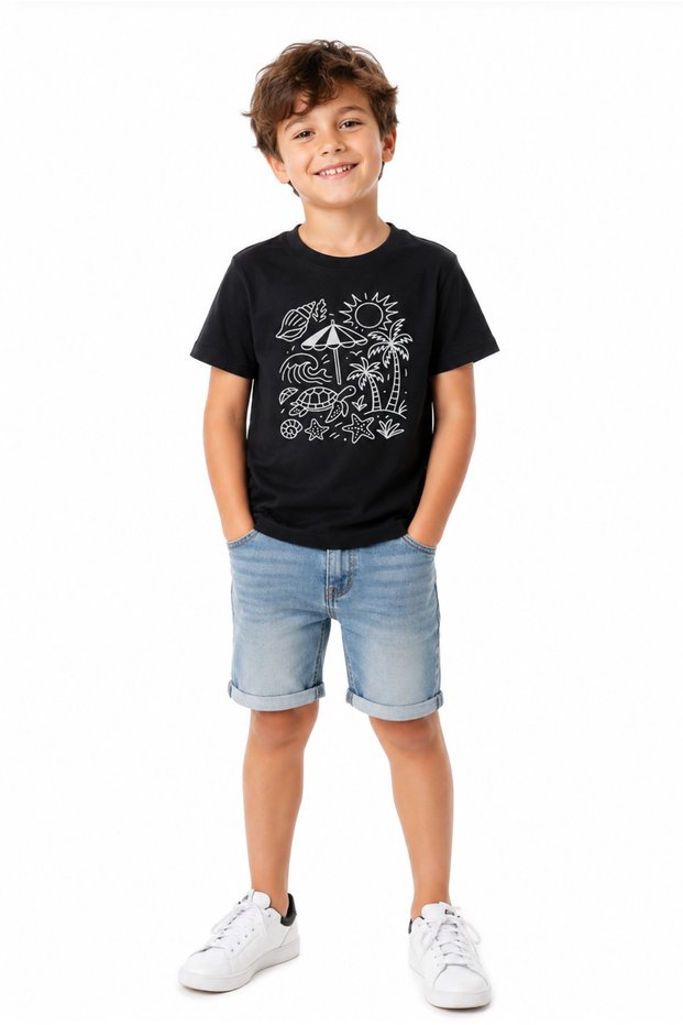 Boys/Girls Sea-Themed Printed T-Shirt