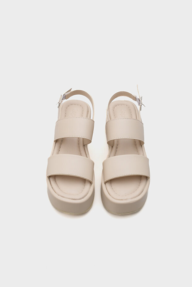 Diana Thick Double Banded Wedge Heeled Women's Flatform Sandals - 5