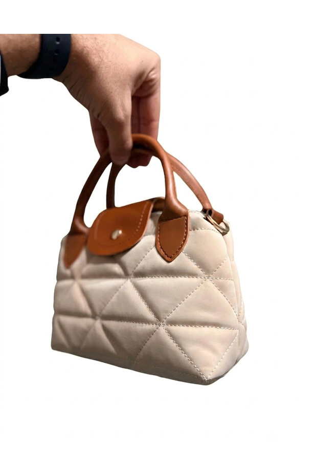 İkra Bag Women's Small Size Hand and Shoulder Bag with Faux Leather Handle