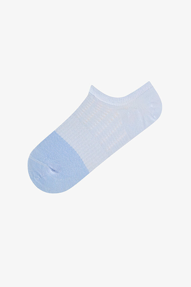 Blaue Soft Block Cotton Jacquard 3 Paar Sneaker-Socken - 2