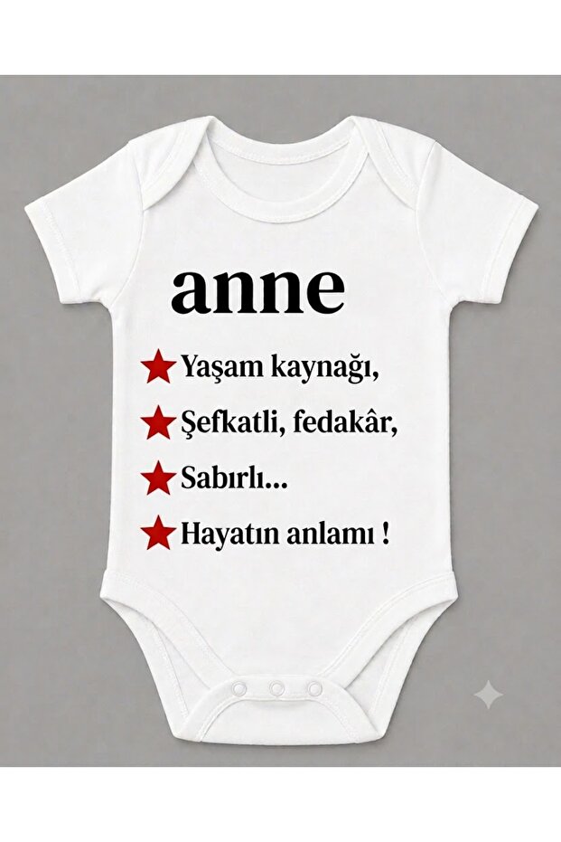 Organic Cotton Mother Life Source Printed Baby Bodysuit with Snap Fasteners