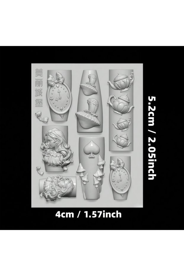 PF-777 Alice in Wonderland Rabbit Tea Cup Mushroom Playing Cards Rotating Horse Transparent Silicone