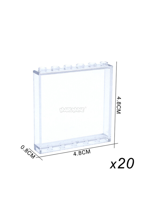 59349 Clean Marumine MOC Bricks 20PCS 1x6x5 Window Glass Houses Wall Element 59349 Compatible Buildi