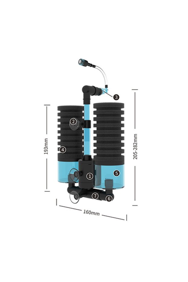 DD200A Qanvee Electric Water Sponge USB Purifier Biological Oxygen Fish Tank Filter Foam Aquarium Ac