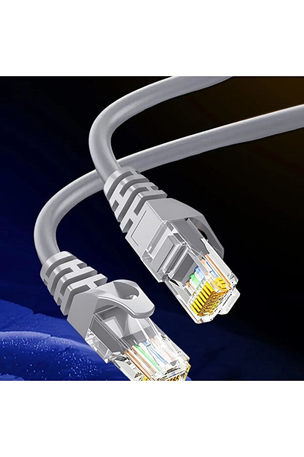 كابل إيثرنت Cat5e رمادي دائري بطول 5 متر، كابل شبكة إنترنت دائري، كابل مرن CCA RJ45