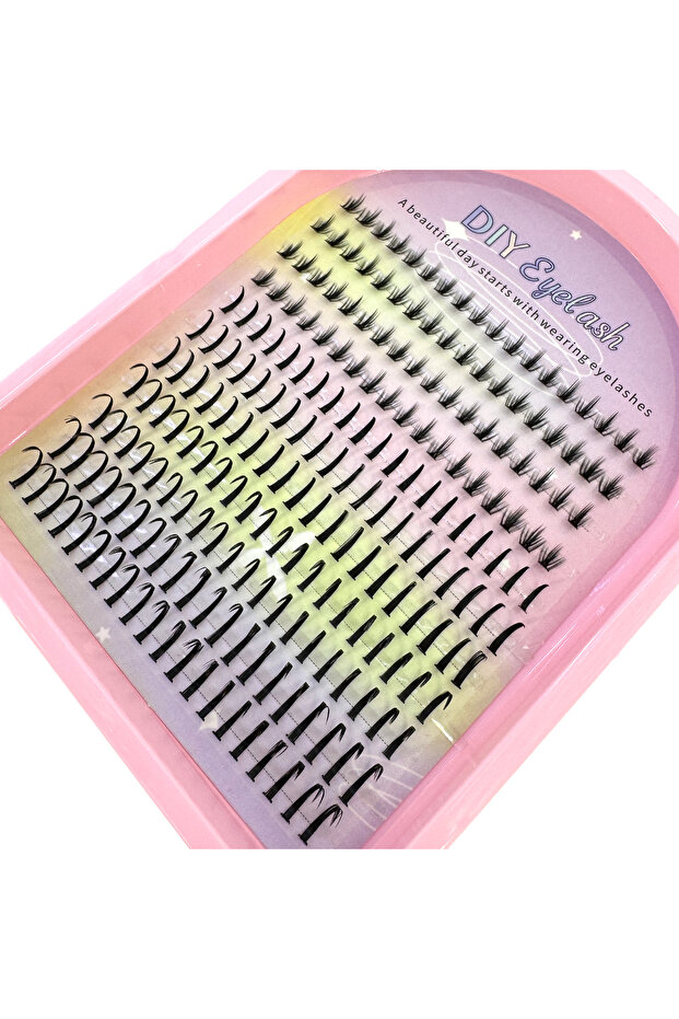mix D 11Rows spikes02 11Rows Spikes Lash Clusters with Bottom Lashes Individual Lash Extensions Mang