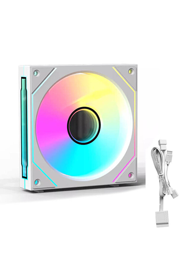 مروحة بيضاء واحدة بشفرات أمامية A-RGB من JUMPEAK MX120، مقاس 240 مم، قابلة للتوصيل اللاسلكي، يحافظ على البرودة هيكل الكمبيوتر مقاس 120 مم