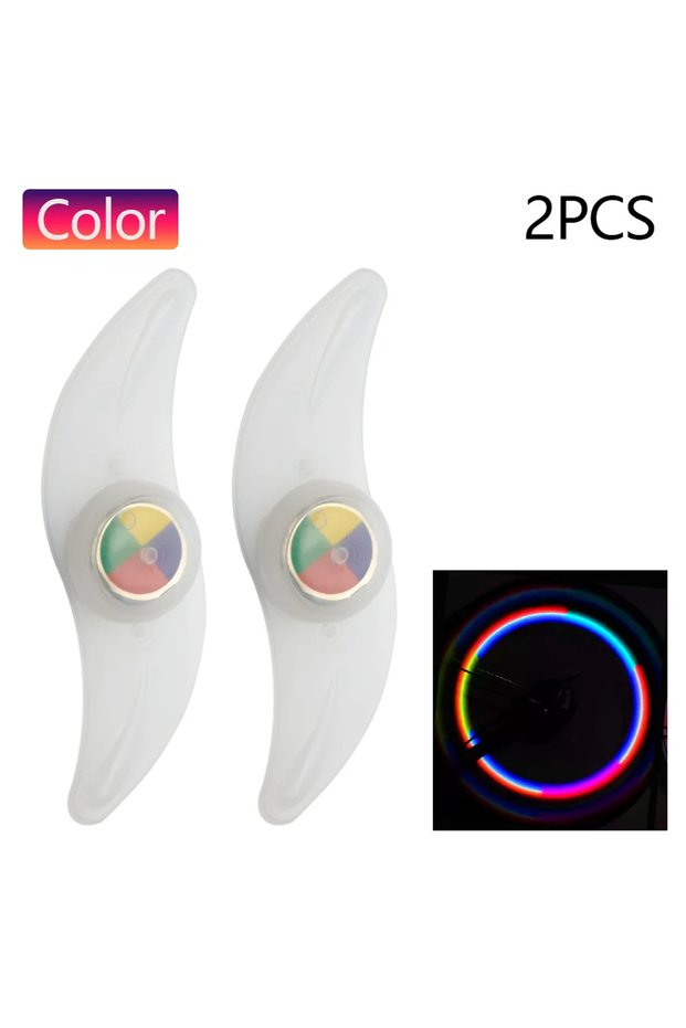 2PCS-Color Waterproof Bicycle Wheel Spoke Light - 3 Modes for Safety and Visibility - Easy Installat