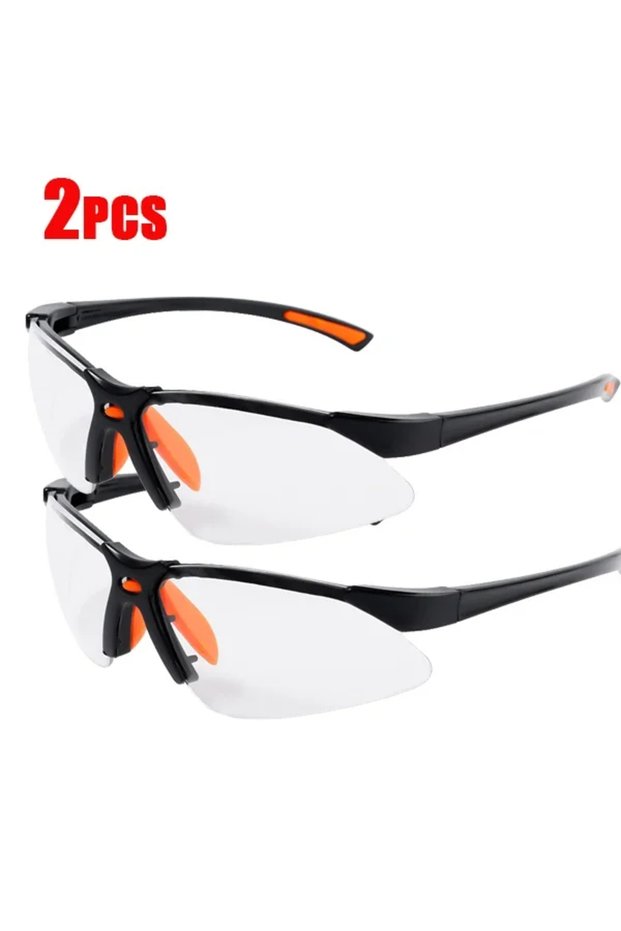 2pcs-transparent 2Pcs Clear Eye Sand Prevention Windproof Safety Riding Goggles Vented Glasses Work