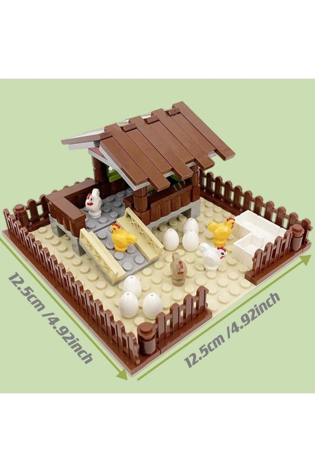 S 6 chicken coop MOC Chicken Coop Henhouse Building Blocks for Kids City Farm Animals Bricks Toys fo
