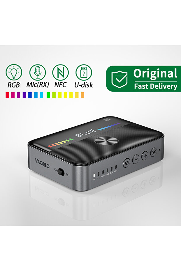 VAORLO-M13-Black DAC NFC Bluetooth 5.3 Receiver-Serrier Digital to Analog Converter RGB Light US