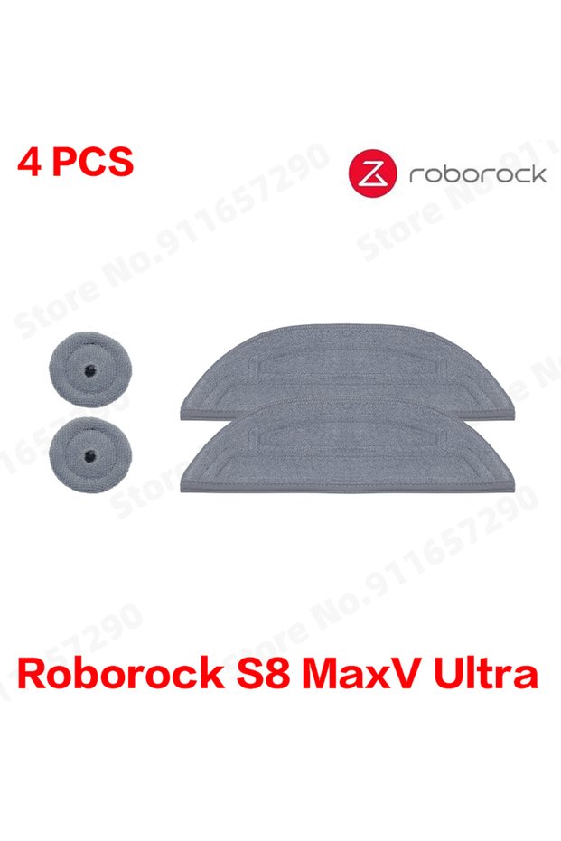 roborock 4 Pcs Roborock S8 MaxV Ultra Robot Vacuum Cleaner Accessories Mop Cloth Vacuum Bags Side Br