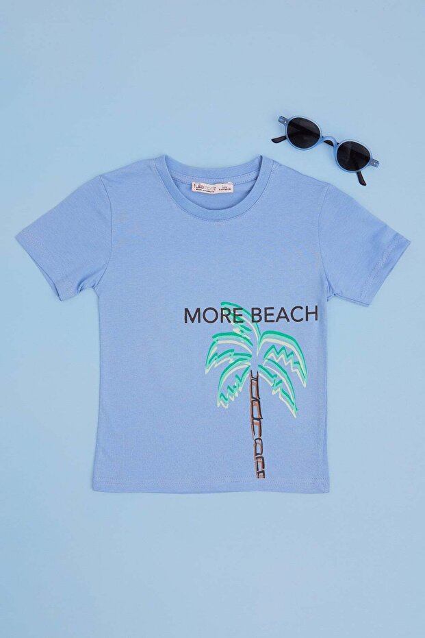 تي شيرت للأولاد مطبوع عليه More Beach
