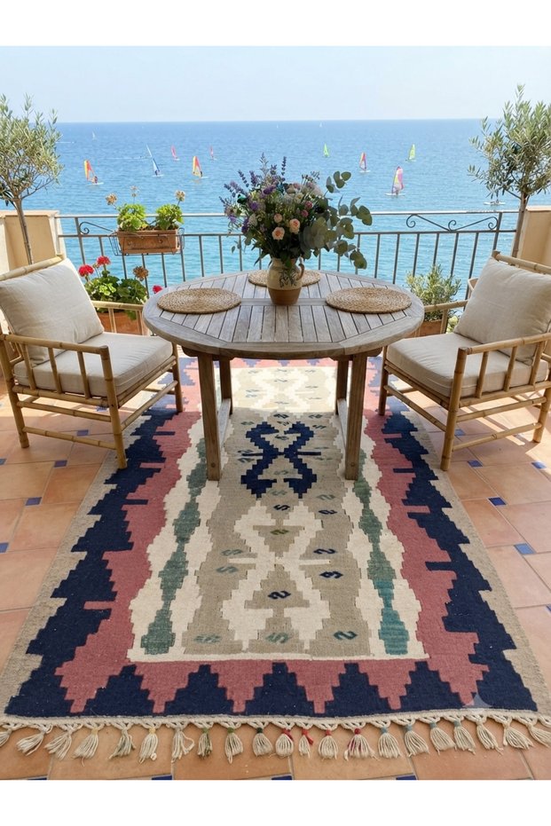 Hand Knitted Gorgeous Kayseri Rug, Rug Decoration for Your Song Corner, Rug for Children's Room 182 X 114 cm Cefri̇