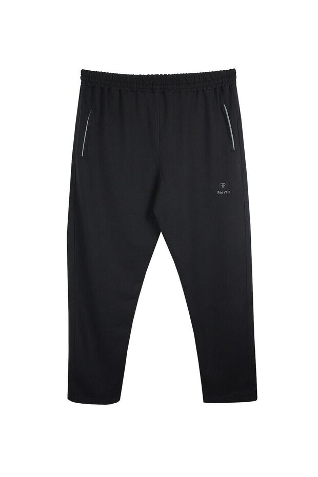 Men's Large Size Tracksuit Bottom 2 Thread Black