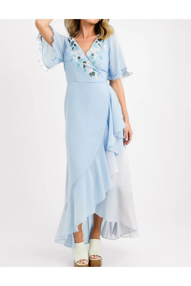 Rochie lunga, Albastru