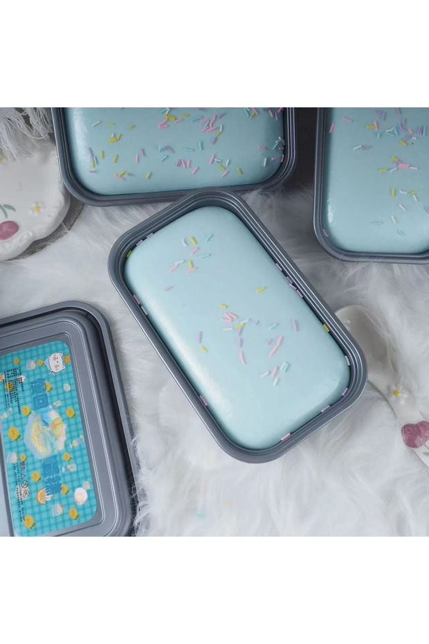 Blue Sticky Box Cake Squishy Toy Slow Rising Squeeze Toy Butter Ice Cream Box Squishy Fidget Toy Ant