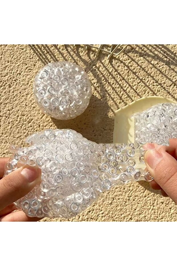 White New Super Soft Squishy Balls Memory Gel Moldable Stress Relief Toy Crunchy Textured Fidget Toy