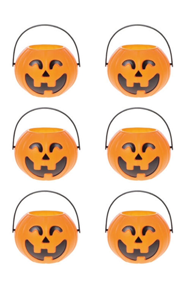Orange Pumpkin Figure 6-Piece Halloween Party Candle Holder