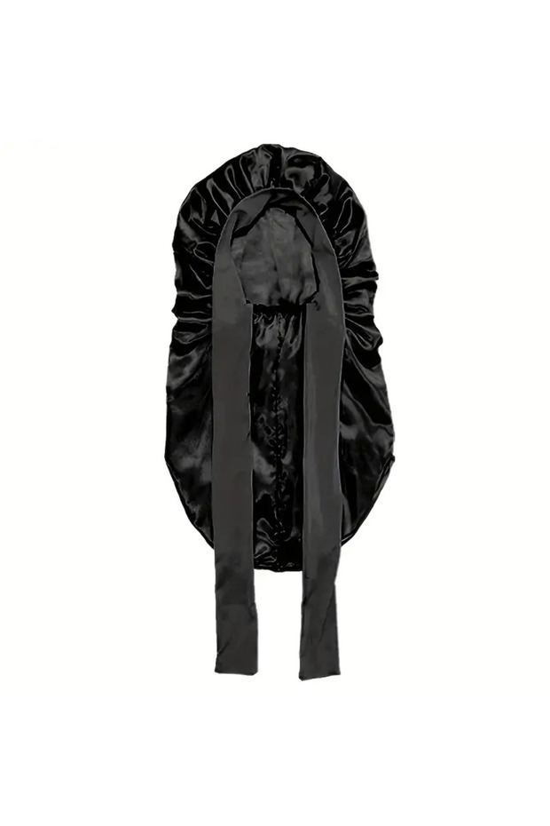 Black Women Silk Nightcap Suitable for All Hair Styles Large Long Satin Soft Hat for Protect Hair St