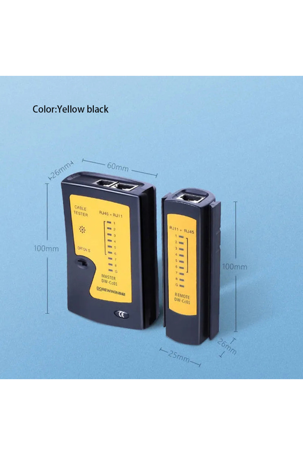 جهاز اختبار استمرارية كابل شبكة LAN باللونين البرتقالي والأسود لتوصيلات RJ45 وRJ11 وRJ12 ذات الأزواج الملتوية