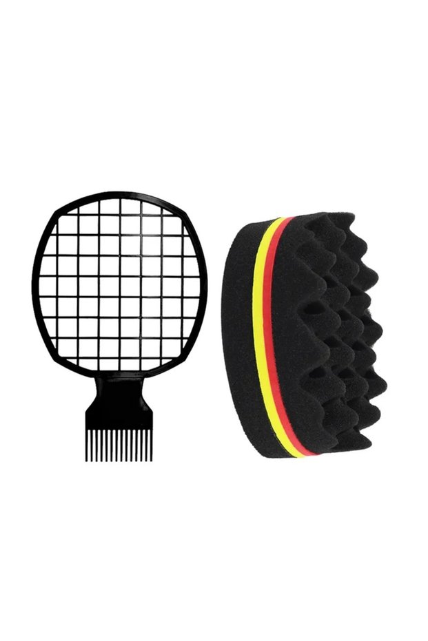 TFWGS DKHM Magic Twisted Hairstyle Sponge Set, Male and Female Curling Combs, African Curling Combs,