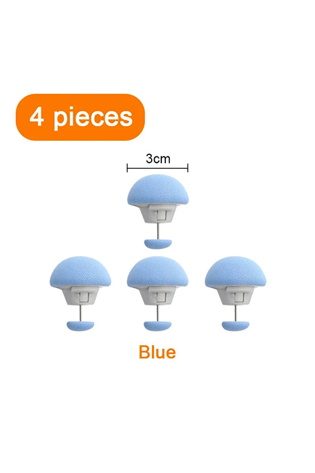 4Pcs-Blue Mushroom Quilt Holder Macaron Non-slip Quilt Blanket Clip One Key To Unlock Blankets Cover
