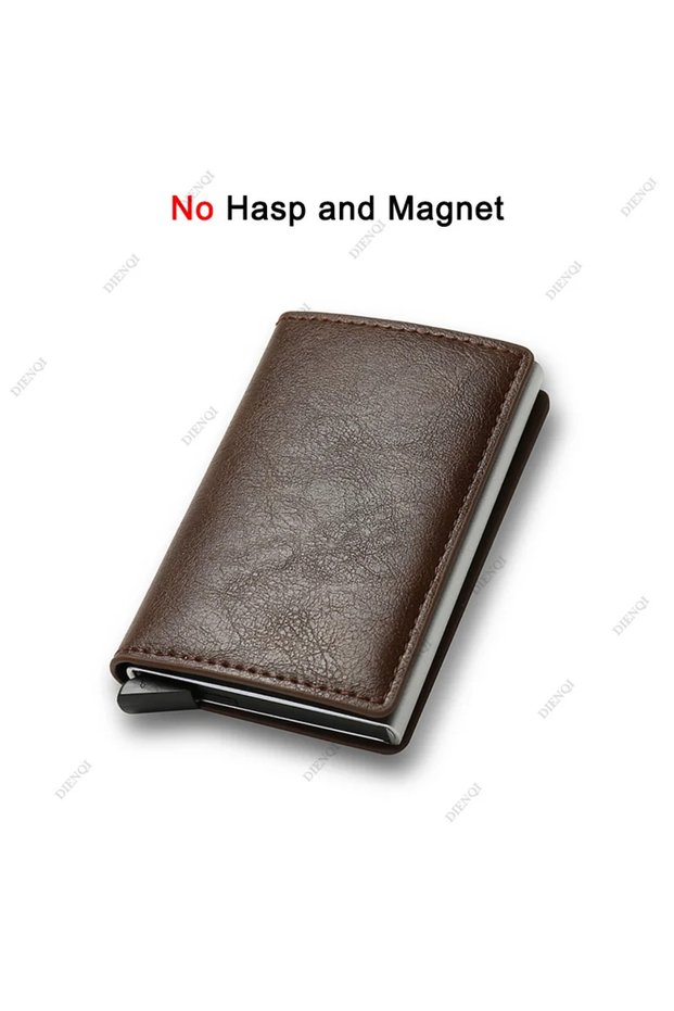 Coffee Top Quality Wallets Men Money Bag Mini Purse Male Vintage Brown Leather Rfid Card Holder Wall