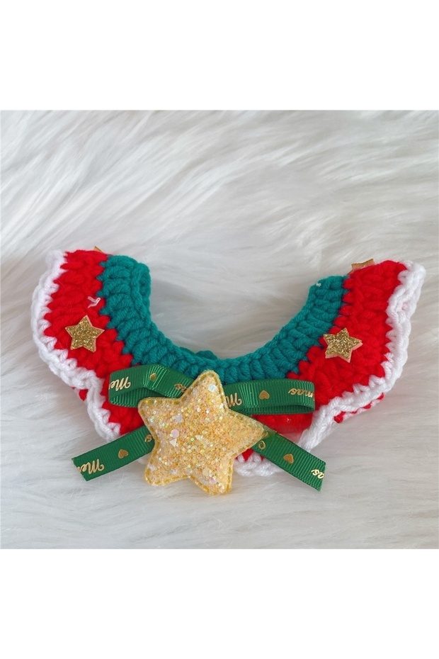 S Star collar Christmas Pet Collars Cat Dog Christmas Decorations Pet Lace Knitting Necklaces Wool S